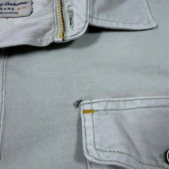 Tommy Bahama Jeans Mens XL Shirt Pima Cotton Spandex S/S Button Up Distressed - Picture 10 of 10